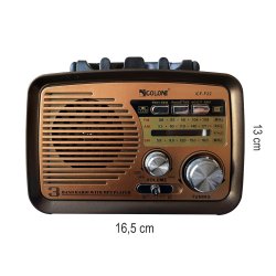 M054D (Aleja2) RADIO KUCHENNE RETRO FM PRZENOŚNE BLUETOOTH USB SD  - E972-4 ZŁOTY