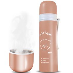 M054D (ALEJA2) TERMOS STALOWY PRÓŻNIOWY TERMICZNY KUBEK BIDON 500ML 0,5L NA KAWĘ XXL O976-1 BRĄZOWY