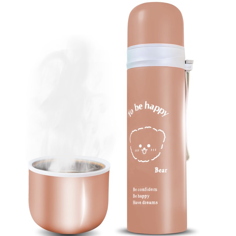 M054D (ALEJA2) TERMOS STALOWY PRÓŻNIOWY TERMICZNY KUBEK BIDON 500ML 0,5L NA KAWĘ XXL O976-1 BRĄZOWY