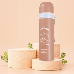 M054D (ALEJA2) TERMOS STALOWY PRÓŻNIOWY TERMICZNY KUBEK BIDON 500ML 0,5L NA KAWĘ XXL O976-1 BRĄZOWY