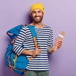 M054D (ALEJA2) TERMOS STALOWY PRÓŻNIOWY TERMICZNY KUBEK BIDON 500ML 0,5L NA KAWĘ XXL O976-1 BRĄZOWY