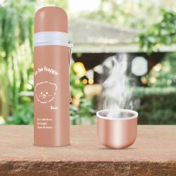 M054D (ALEJA2) TERMOS STALOWY PRÓŻNIOWY TERMICZNY KUBEK BIDON 500ML 0,5L NA KAWĘ XXL O976-1 BRĄZOWY