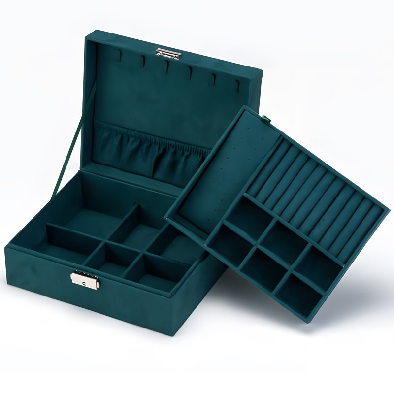M015F (Aleja1) Z002D SZKATUŁKA NA BIŻUTERIĘ ZEGARKI ORGANIZER PUDEŁKO ELEGANCKI KUFEREK POJEMNY - U133-1
