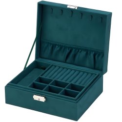 M015F (Aleja1) Z002D SZKATUŁKA NA BIŻUTERIĘ ZEGARKI ORGANIZER PUDEŁKO ELEGANCKI KUFEREK POJEMNY - U133-1