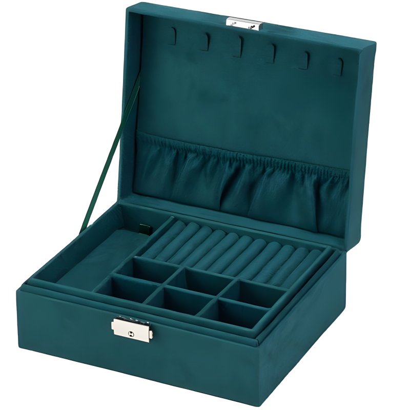 M015F (Aleja1) Z002D SZKATUŁKA NA BIŻUTERIĘ ZEGARKI ORGANIZER PUDEŁKO ELEGANCKI KUFEREK POJEMNY - U133-1