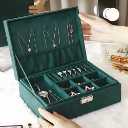 M015F (Aleja1) Z002D SZKATUŁKA NA BIŻUTERIĘ ZEGARKI ORGANIZER PUDEŁKO ELEGANCKI KUFEREK POJEMNY - U133-1