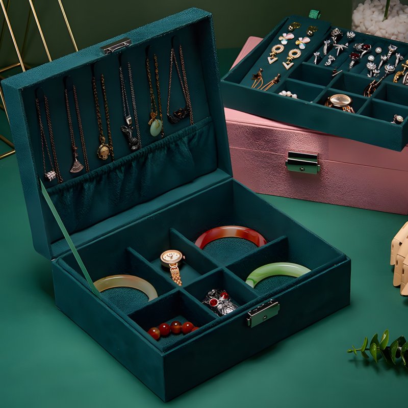 M015F (Aleja1) Z002D SZKATUŁKA NA BIŻUTERIĘ ZEGARKI ORGANIZER PUDEŁKO ELEGANCKI KUFEREK POJEMNY - U133-1
