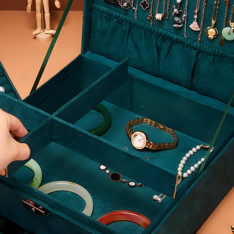 M015F (Aleja1) Z002D SZKATUŁKA NA BIŻUTERIĘ ZEGARKI ORGANIZER PUDEŁKO ELEGANCKI KUFEREK POJEMNY - U133-1