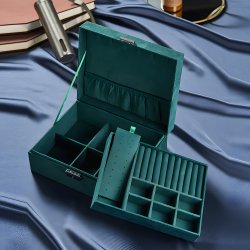 M015F (Aleja1) Z002D SZKATUŁKA NA BIŻUTERIĘ ZEGARKI ORGANIZER PUDEŁKO ELEGANCKI KUFEREK POJEMNY - U133-1