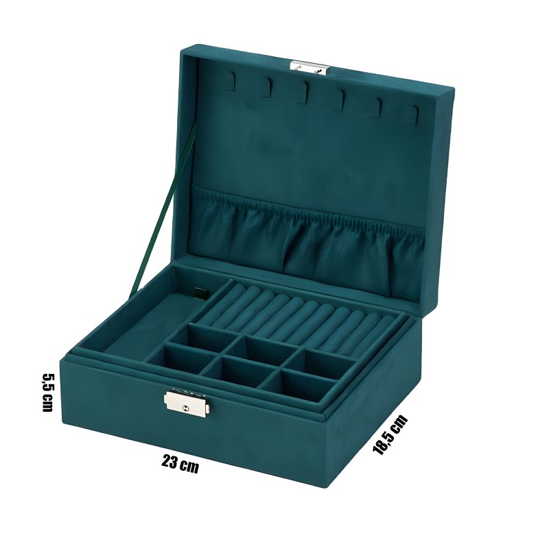 M015F (Aleja1) Z002D SZKATUŁKA NA BIŻUTERIĘ ZEGARKI ORGANIZER PUDEŁKO ELEGANCKI KUFEREK POJEMNY - U133-1